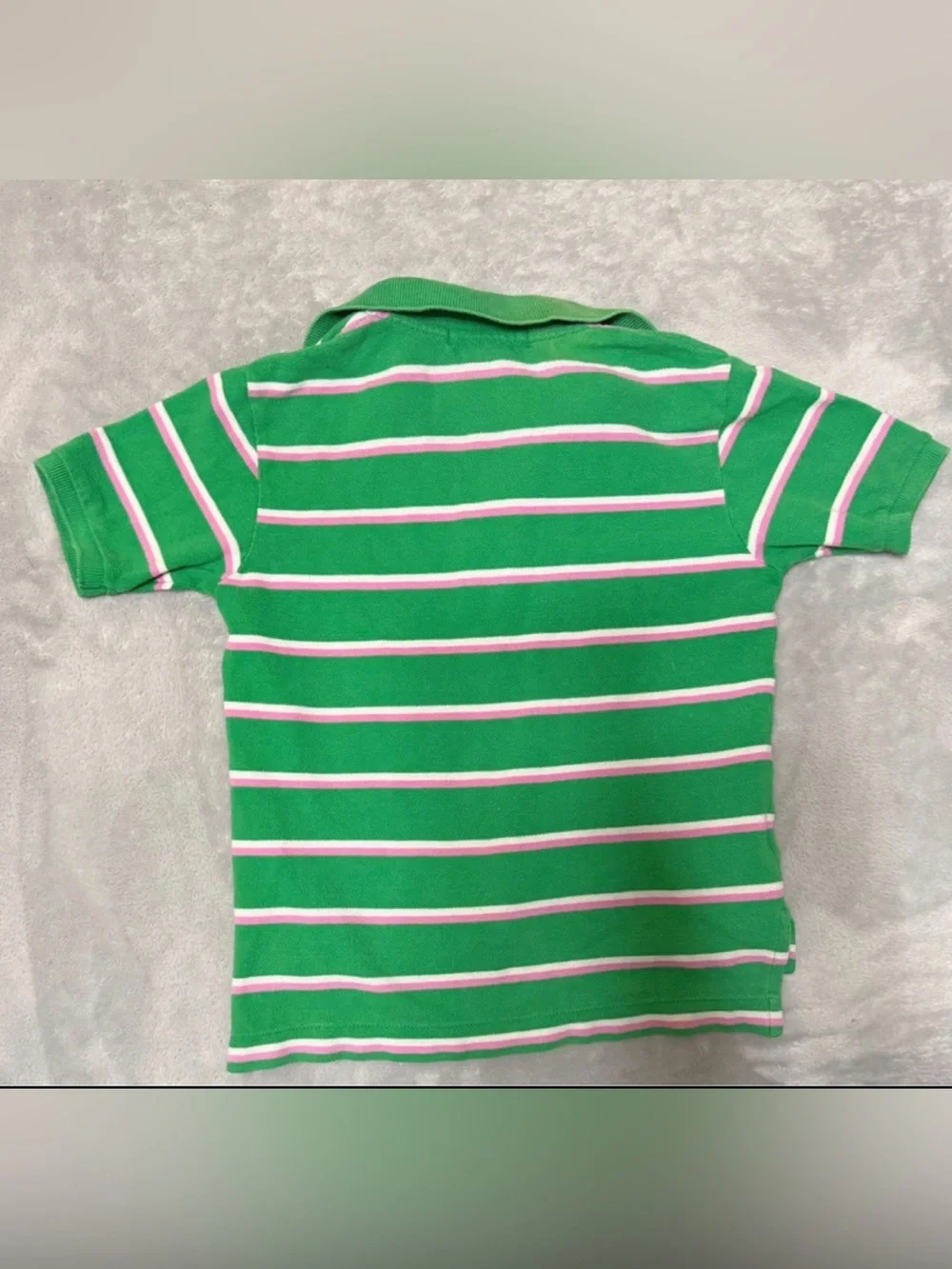 Mint Condition 3T Preppy Ralph Lauren Green Polo with Pink & White Stripes